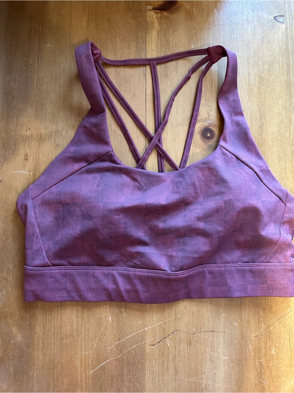 ZYIA Strappy Back Sports Bra - Maroon/ Brick